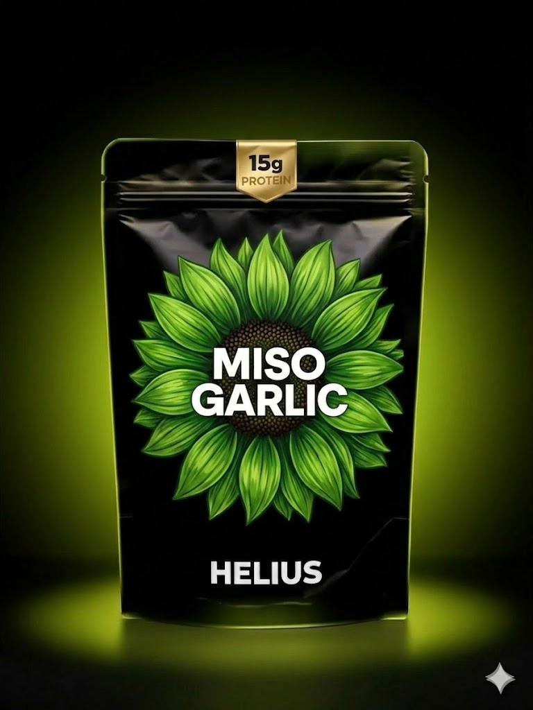 HELIUS Miso Garlic protein snack pouch